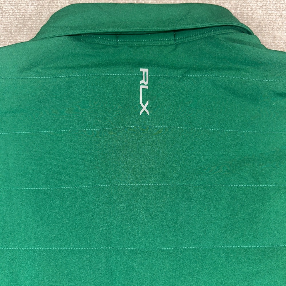 RLX Ralph Lauren Mens Quilted Shirt Jacket Green Snap Zip Front Golf Large NWT - Picture 10 of 11
